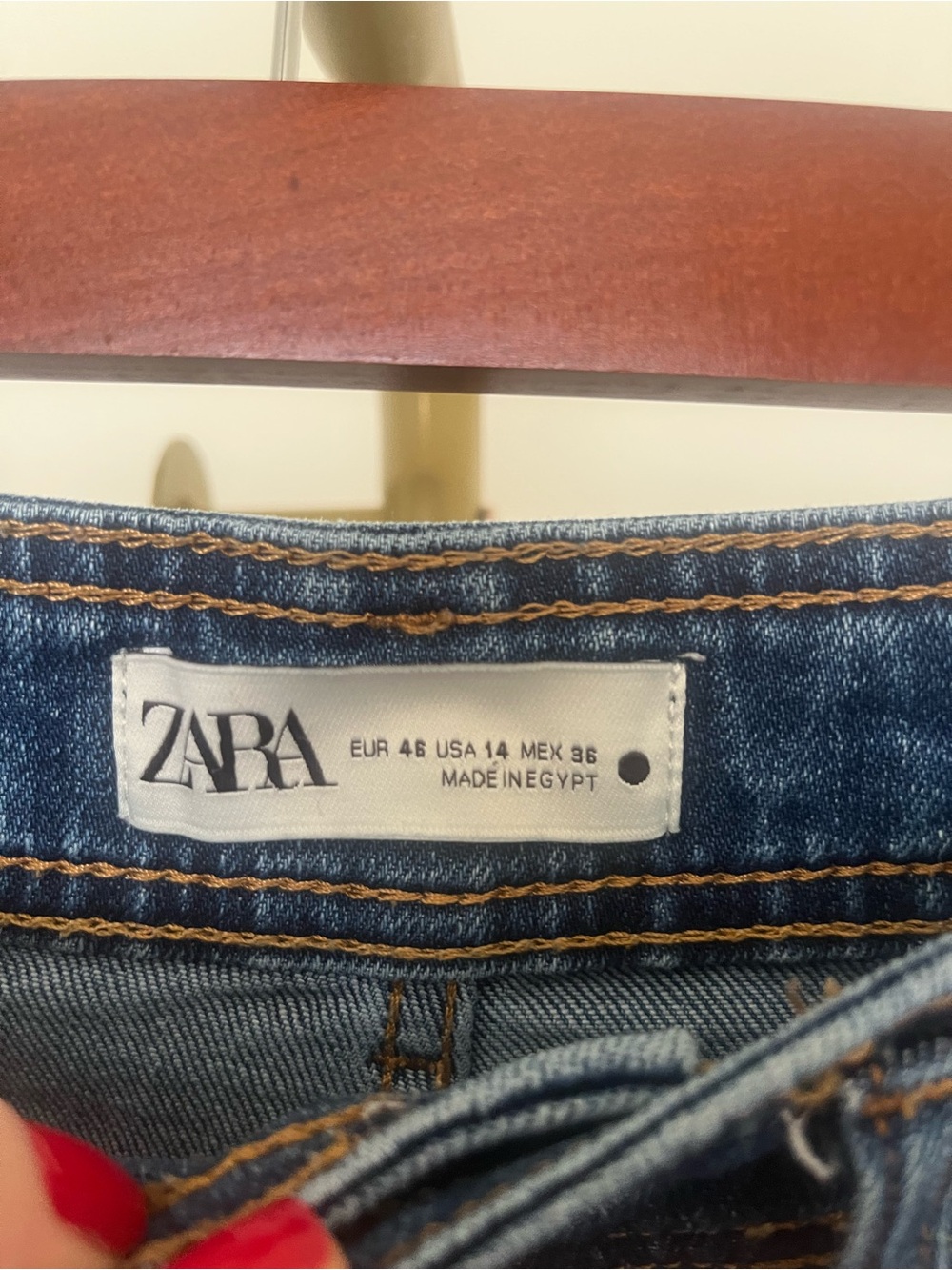 Zara Marine Straight High Rise Jeans “Indigo” (Size 14) 32 - Picture 6 of 8